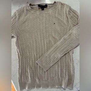 Tommy Hilfiger Women's Taupe Cable Knit Sweater